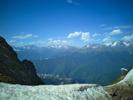 Mountains and clouds in the Alps. Beauty world.の写真素材