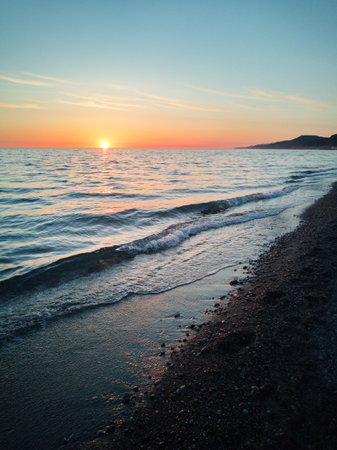 Beautiful sunset on the sea.の写真素材