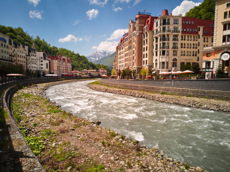 View of the river in the cityの写真素材