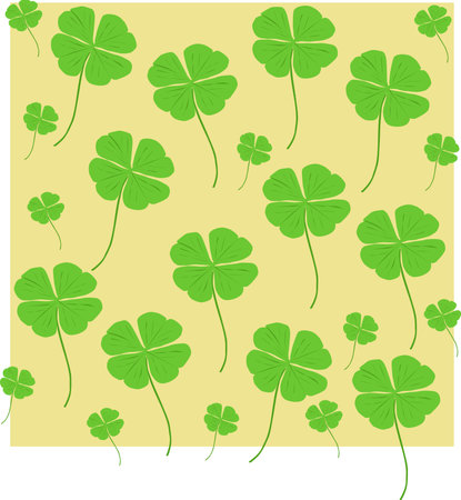 vector green clover leaf patternのイラスト素材