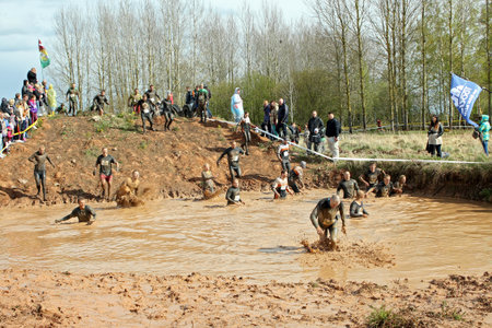 Cinevilla, Latvia - May 4th, 2014: Participants of the strong race 2014. The only extreme mass...