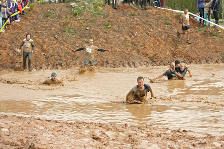 Cinevilla, Latvia - May 4th, 2014: Participants of the strong race 2014. The Strong Race is the only...
