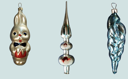 Here you can see nice Christmas ornaments and decorationsの写真素材