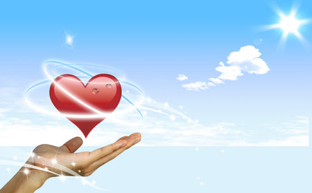 ere you can see a romantic heartの写真素材