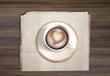 A cup of coffee for them who are in loveの写真素材