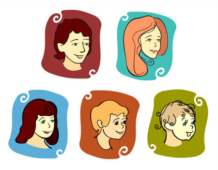 portraits of family membersのイラスト素材
