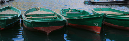 Close up Wooden boatsの写真素材