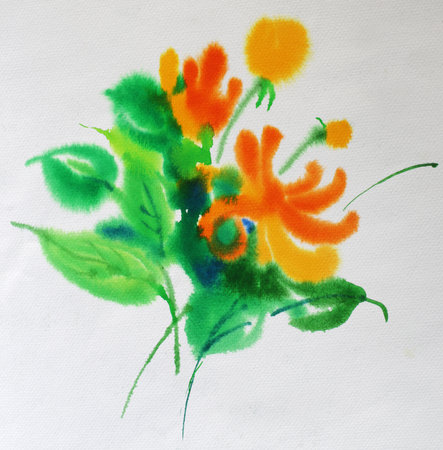 Watercolor Flowerの写真素材