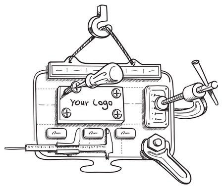 Web design concept vector Illustration with elements of siteのイラスト素材