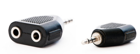 Detail of a double stereo connector