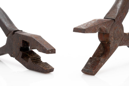 Serie old tools isolated on light backgroundの写真素材