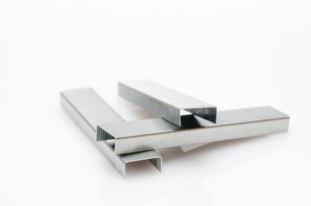 Detail view of several staples