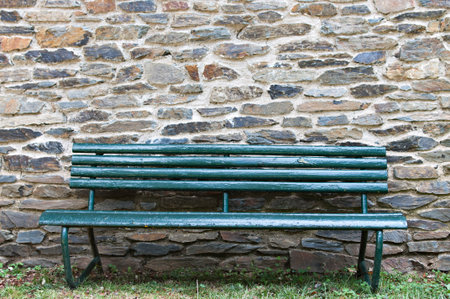 Detail of a bench in a park