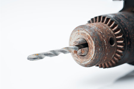 Detail of an old and rusty drill