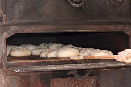 Artisan baker working in traditional fair