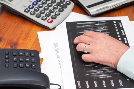 Numerical and graphical data simulating a financial study 