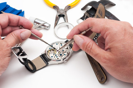 Special tools for repair of clocksの写真素材