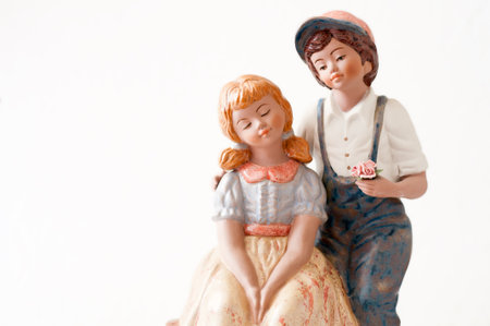 Antique porcelain figures for collection and decorationの写真素材