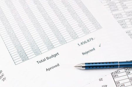 Detail of an rejected budget document