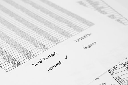 Detail of an approved budget documentの写真素材