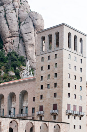 Overview of the monasteries of Montserrat in Barcelonaのeditorial素材