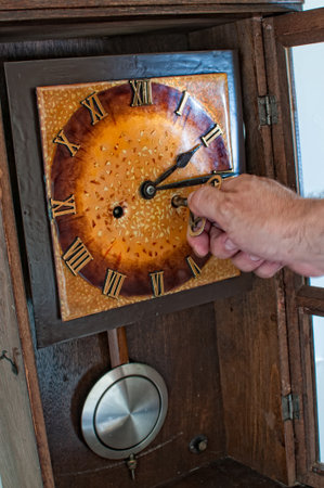 Detail of an old grandfather clock