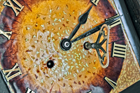 Detail of an old grandfather clock
