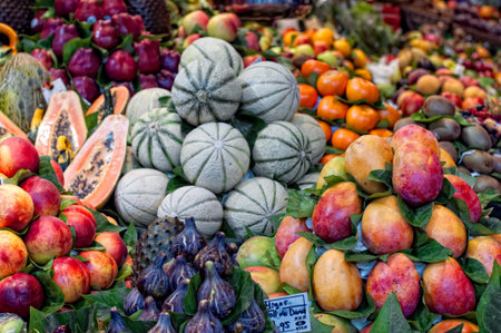 Assorted fruit in traditional trade