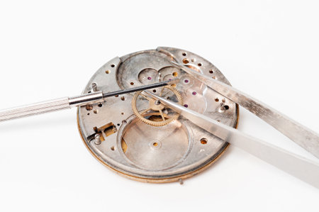 Detail of clock parts for restoration