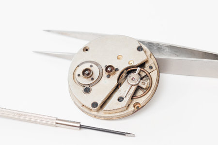 Detail of clock parts for restoration