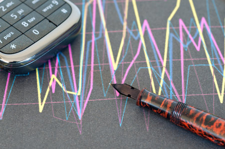 Numerical and graphical data simulating a financial studyの写真素材