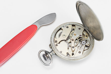 Detail of clock parts for restoration