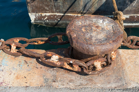 Detail view of a bollardの写真素材