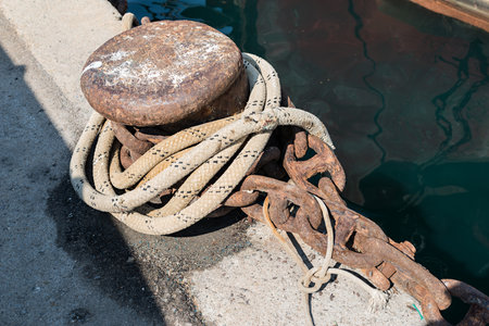 Detail view of a bollardの写真素材