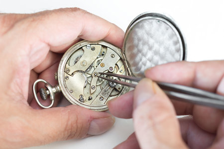 Detail of clock parts for restorationの写真素材