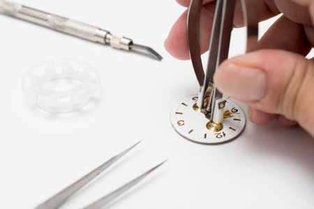 Detail of clock parts for restorationの写真素材