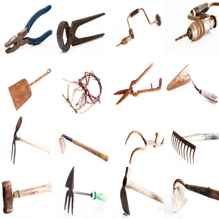 Collage detail of some old toolsの写真素材