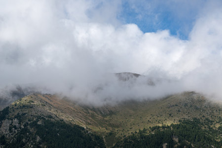 Overview of a high mountain landscapeの写真素材