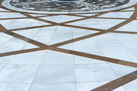 Different details Abbey of Santa Maria de Montserrat and mountainの写真素材