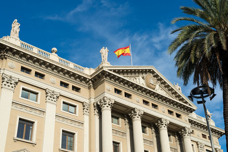 Details of the military government building in Barcelona Spainのeditorial素材