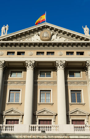 Details of the military government building in Barcelona Spainのeditorial素材