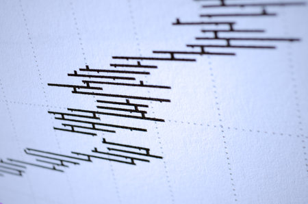 Numerical and graphical data simulating a financial studyの写真素材