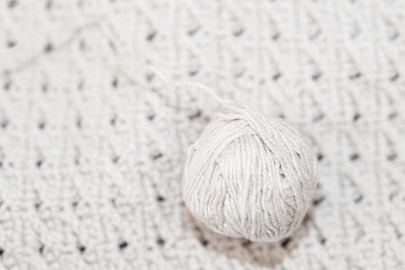 Detail of needles for crochet half