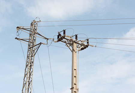 Detail of some utility poles