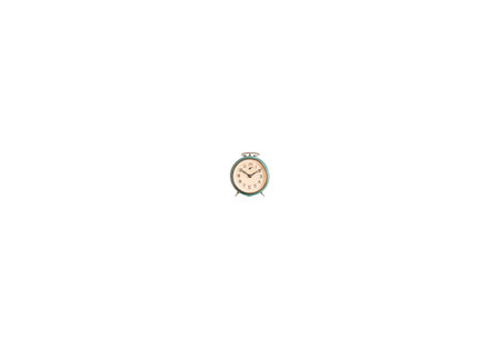 Old alarm clock on white background