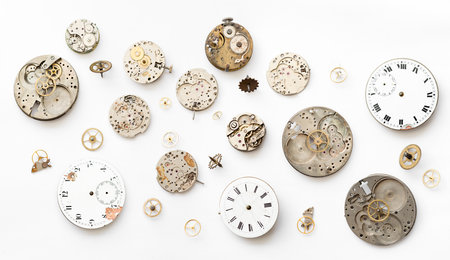 Detail of clock parts for restoration