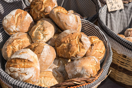 Artisan bread for sale in traditional store