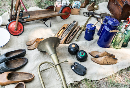 Antique details in a traditional marketの写真素材