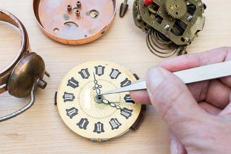 Old alarm clock for restorationの写真素材