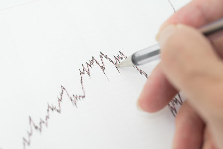 Numerical and graphical data simulating a financial studyの写真素材